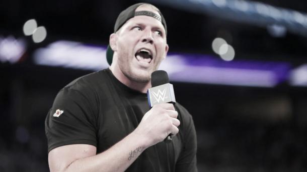 Swagger interrupted Corbin. Photo- WWE,.com