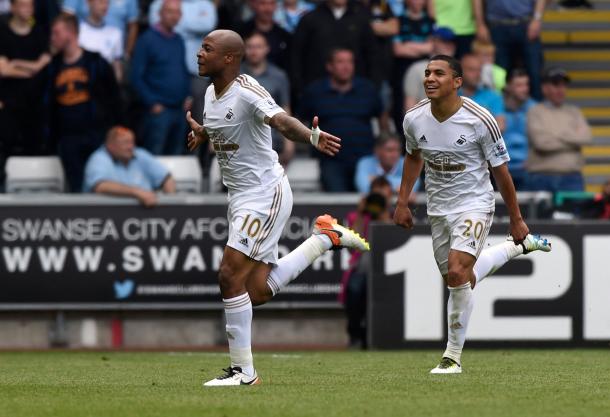 If Ayew is leaving, he leaves with a bang having scored his 12th of the season in the final game of the season. (Photo: Reuters)