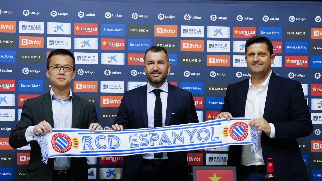 Diego Martínez en su presentación con el RCD Espanyol // Foto: RCD Espanyol