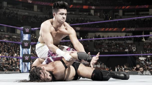 TJP looked to get one over the champion. Photo- WWE.com