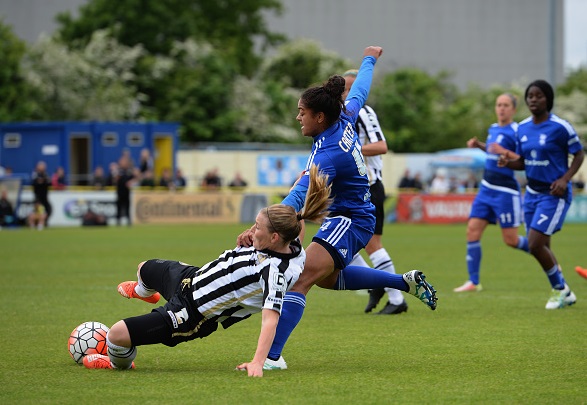 Krantz makes a strong challenge to stop Jess Carter from advancing (credit: Tony Marshall/Getty)