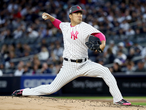 Despite his 4.36 ERA, Masahiro Tanaka is proving to be the Yankees' best pitcher. Credit: Elsa/Getty Images North America