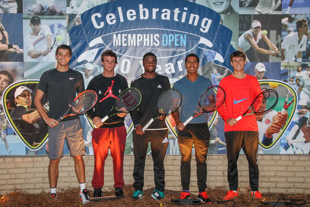 Taylor Fritz (left) and Frances Tiafoe (Middle) part of the ATP's new Next Generation campaign. (Photo: Alex Smith Memphis Open)