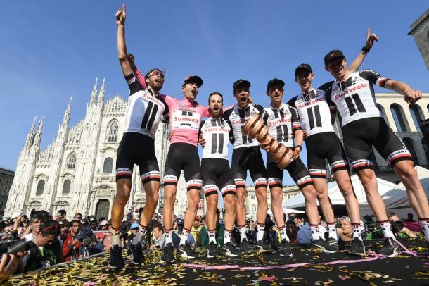 El equipo puede ser el punto débil de Dumoulin | Foto: Giro de Italia