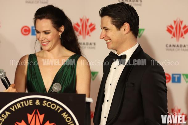 After posing for pictures with their star, Virtue and Moir spoke with etalk’s Lainey Lui, where they discussed how surreal the whole moment felt, and had a chance to reflect on their incredible year and 21-year partnership.