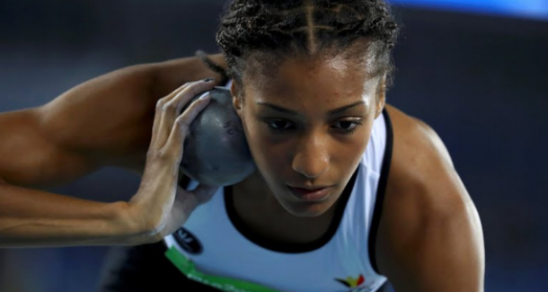 Thiam focuses in the shot put. | Source: Rio 2016