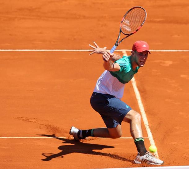 Dominic Thiem hits a backhand during his quarterfinal on Friday. Photo: Argentina Open