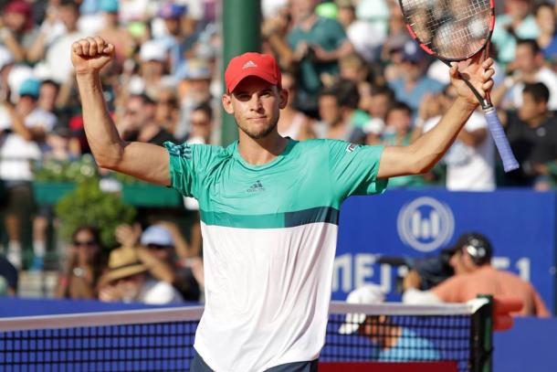 Thiem celebrates his upset win over Rafael Nadal in Buenos Aires. Photo: Argentina Open