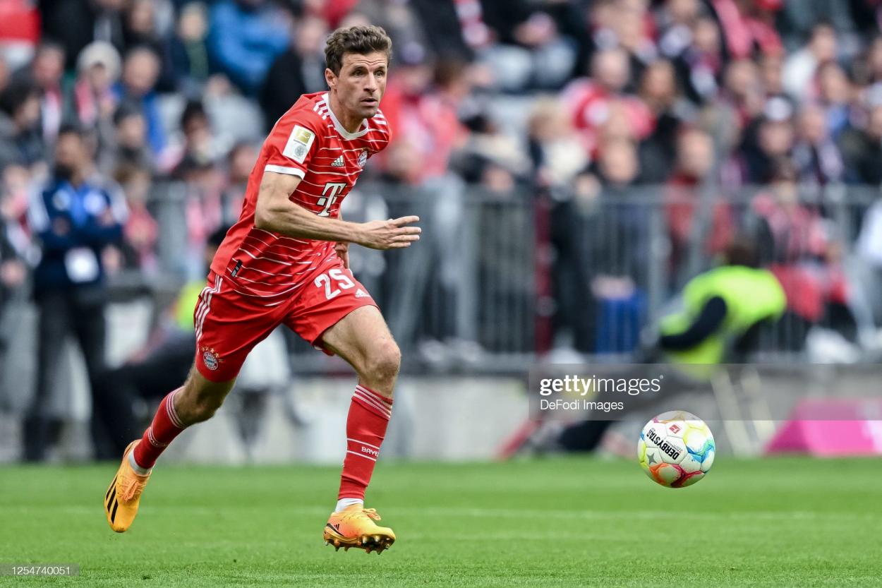 <strong><a  data-cke-saved-href='https://www.vavel.com/en/international-football/2021/10/15/germany-bundesliga/1089271-bayer-leverkusen-vs-bayern-munich-preview-how-to-watch-kick-off-time-team-news-predicted-lineups-and-ones-to-watch.html' href='https://www.vavel.com/en/international-football/2021/10/15/germany-bundesliga/1089271-bayer-leverkusen-vs-bayern-munich-preview-how-to-watch-kick-off-time-team-news-predicted-lineups-and-ones-to-watch.html'>Thomas Muller</a></strong> was back in training on Wednesday having missed out on Tuesday to manage his workload PHOTO CREDIT: DeFodi Images