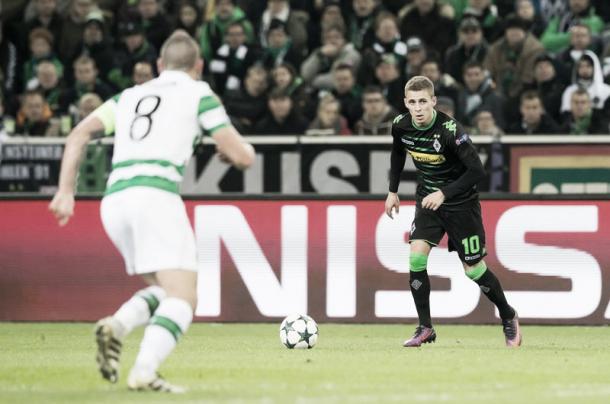 Thorgan Hazard volvió frente al Celtic tras su lesión con una gran actuación. | Fuente: Borussia Mönchengladbach
