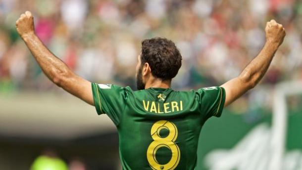 Valeri celebrando un gol. // Imagen: Portland Timbers.
