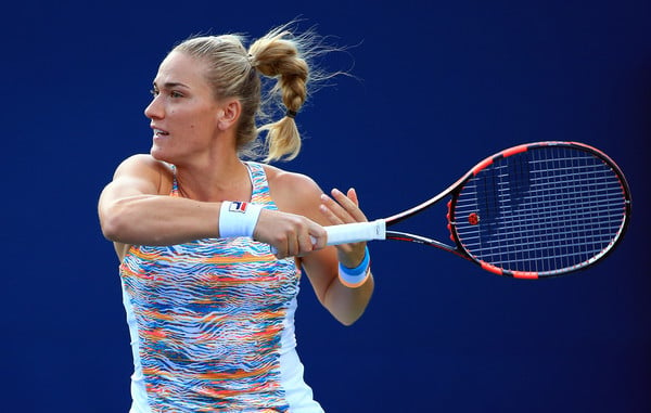 Timea Babos in action at the Rogers Cup | Photo: Vaughn Ridley/Getty Images North America