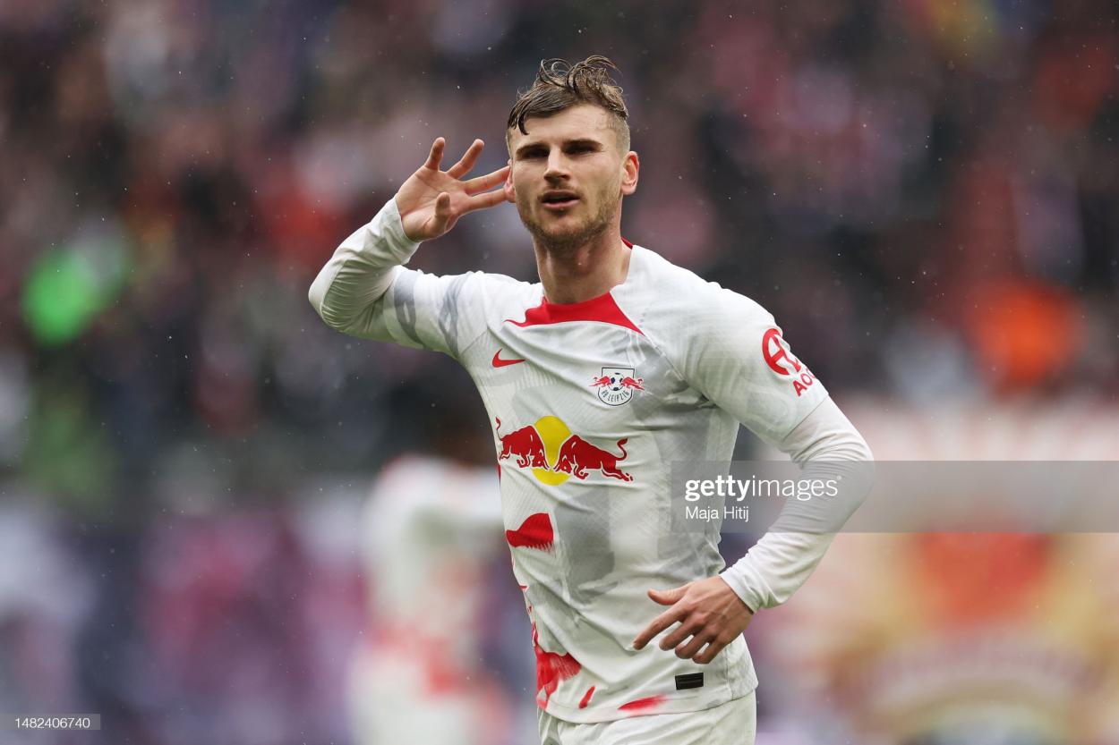 A Timo Werner double earned Leipzig three points against FC Augsburg last weekend PHOTO CREDIT: Maja Hitij 