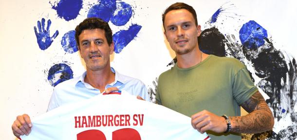 Jens Todt and Bjarne Thoelke - Karlsruhe reunited. | Photo: Hamburger SV.