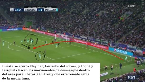 La estrategia en el gol de Piqué | Foto: Daniel Guillén - www.sooceryou.com