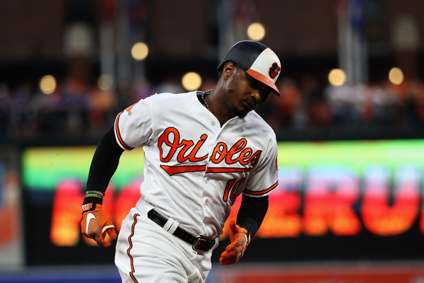 Adam Jones of the Baltimore Orioles rounding the bases after hitting a two-run homer in the first inning. | Photo: Rob Carr/Getty Images