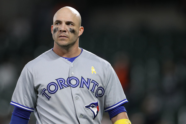 Steve Pearce was robbed of a potential RBI double for the Blue Jays by an astonishing leaping catch by left-fielder Trey Mancini in the top of the 13th inning that saved the game for the Orioles. | Photo: Patrick Smith/Getty Images
