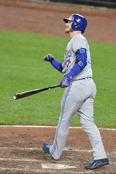 Josh Donaldson reacts after hitting a no-doubter of a three-run homer in the seventh inning against the Orioles. | Photo: Mitchell Layton/Getty Images