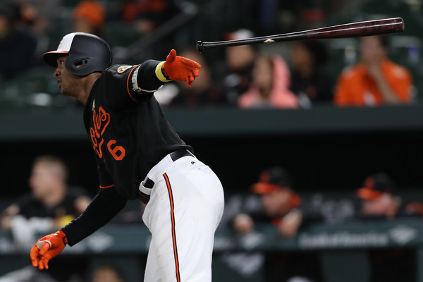 Jonathan Schoop drove in the winning run for the Orioles in the bottom of the 13th to walk off the Blue Jays. | Photo: Patrick Smith/Getty Images