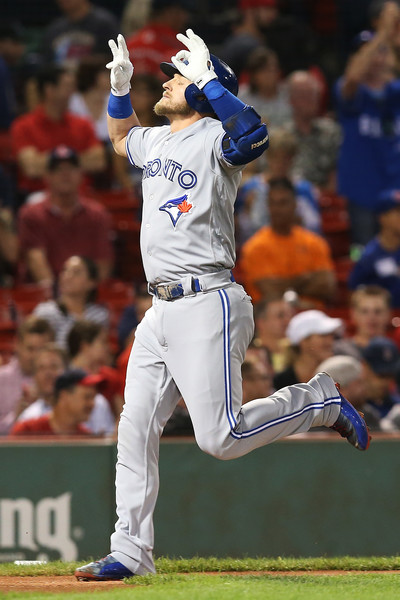 Josh Donaldson hit his 31st homer in the first to open the scoring for the Blue Jays—his 14th first-inning homer of the season. | Photo: Adam Glanzman/Getty Images