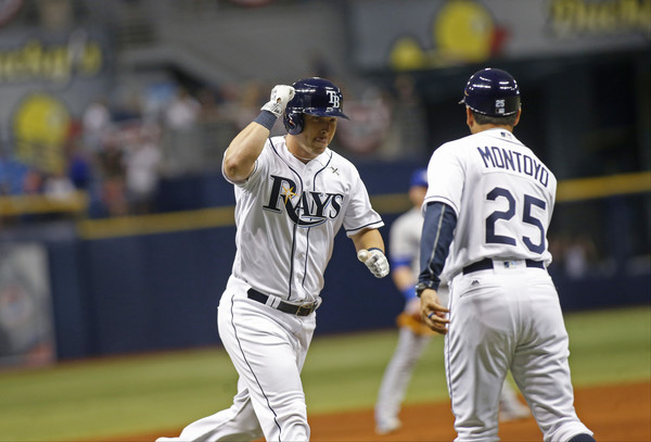 Corey Dickerson after his solo home run in the fourth (Brian Blanco/Getty Images North America)