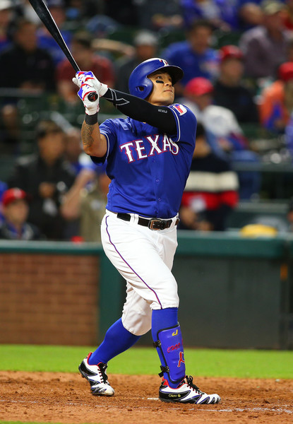 Shin Soo-Choo hits a home run in the sixth inning. | Photo: Rick Yeatts/Getty Images