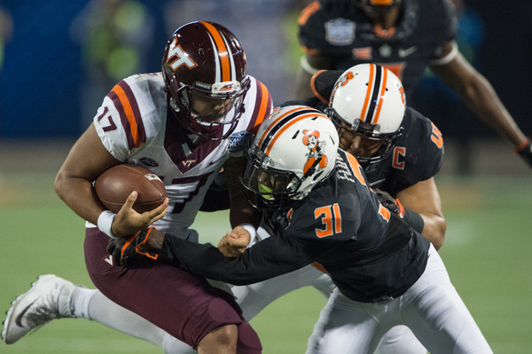 Tre Flowers #31 of the Oklahoma State Cowboys. |Dec. 27, 2017 - Source: Michael Chang/Getty Images North America|