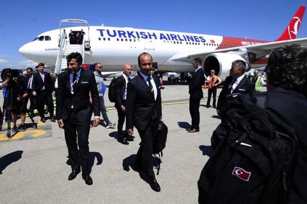 L'arrivo della Turchia in Francia, twitter @EURO2016