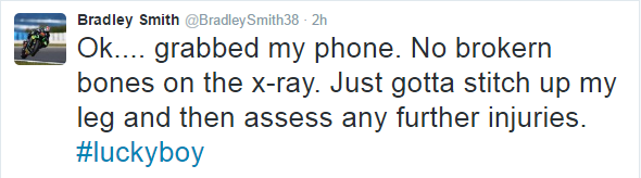 Bradley SMith reassured fans that his leg is not broken - Twitter