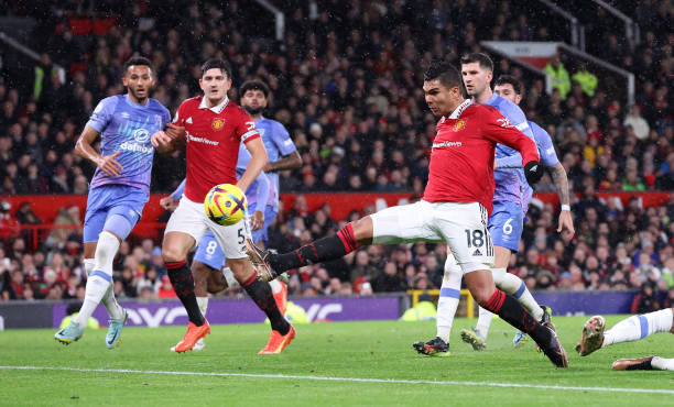 Casemiro haciendo el primer gol. Fuente: Getty Images
