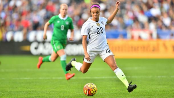 17-year-old forward Mallory Pugh scored in her debut for the senior team against Ireland on Saturday at Qualcomm Stadium. Photo provided by US Soccer.