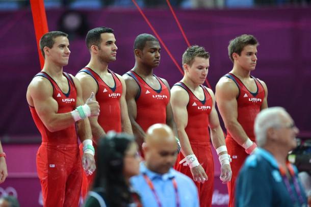 The U.S. Men's Gymnastics Olympic Team at the London 2012 Olympic Team Finals/Getty Images
