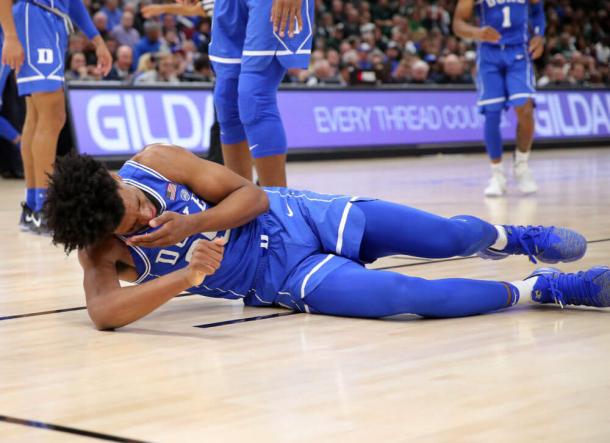 Bagley sat out the rest of Duke's 88-81 win over Michigan State with an eye injury (Dennis Wiezbicki/USA Today)