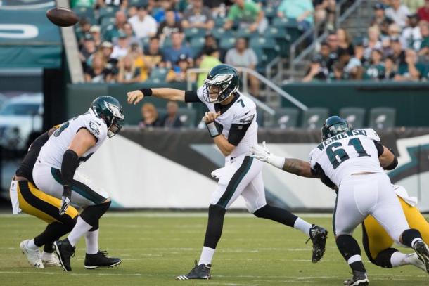 NAte Sudfield put in a decent showing for the Eagles | Source: Bill Streicher-USA TODAY Sports