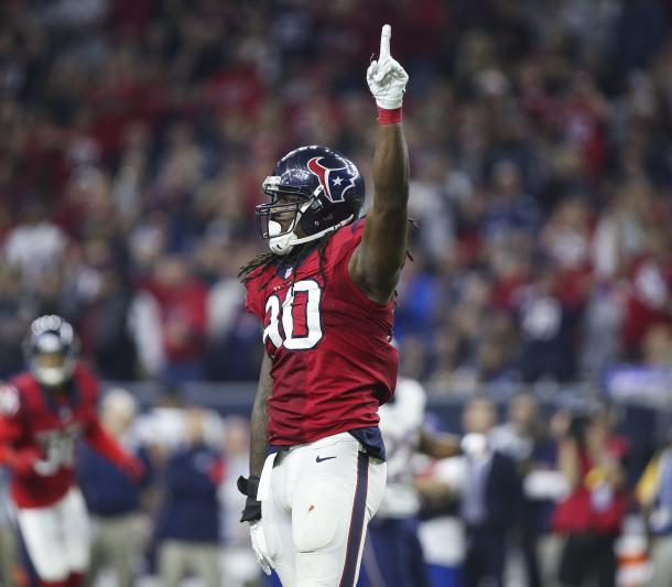 Jadeveon Clowney will probably be playing with a chip on his shoulder as many people have been calling him a bust this early in his career. Hopefully, he will answer with plenty more celebrations after sacks just like he does here. Photo Credit: Troy Taormina/USA TODAY Images. 