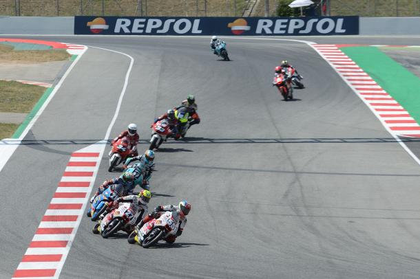 Los pilotos de Moto3 durante la jornada de clasificatorios. Foto FIM CEV Repsol.