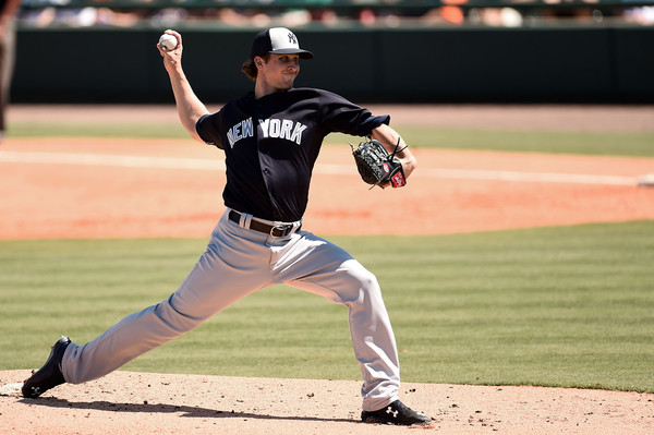 Bryan Mitchell #55 of the New York Yankees throws a pitch during the first inning of a spring training game against the Detroit Tigers at Joker Marchant Stadium on March 4, 2016 in Lakeland, Florida. (March 3, 2016 - Source: Stacy Revere/Getty Images North America)