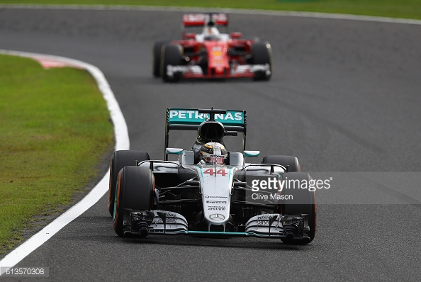 Vettel lost out to Hamilton in the last round of pit stops. | Photo: Getty Images