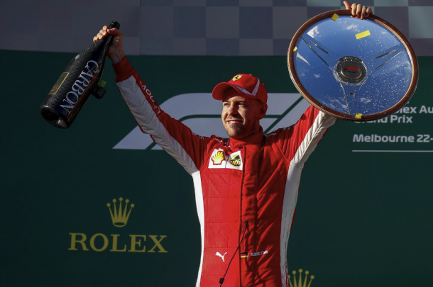 Vettel en el podio del Gran Premio de Australia 2018 (EFE)