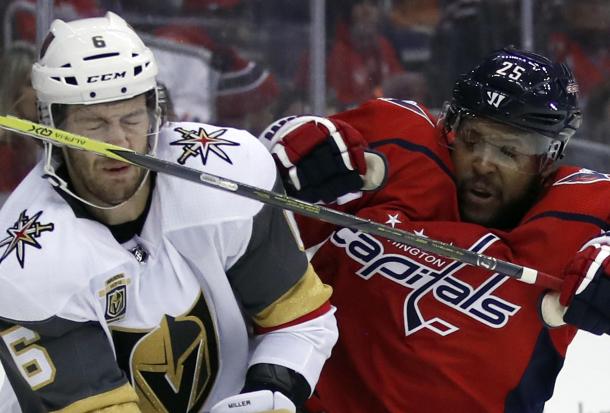 The Vegas Golden Knights clashed with the Washington Capitals on February 4, 2018. (Photo: AP Photo/Alex Brandon)