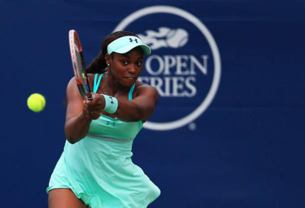 Sloane Stephens during her Cincinnati semifinal loss to Simona Halep (Getty/Vaughn Ridley)