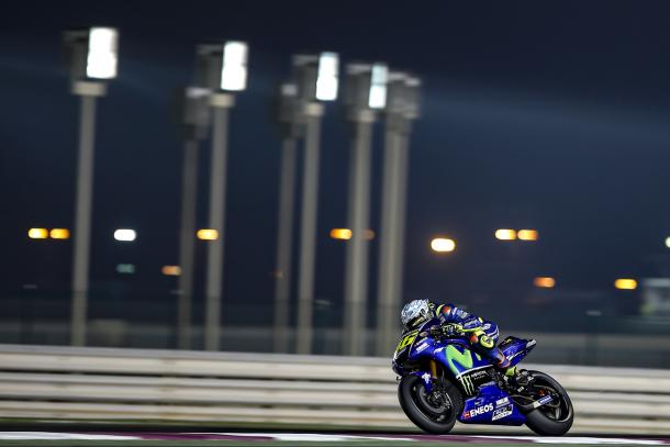 Valentino durante los test de Qatar. Foto: Yamaha Factory Racing