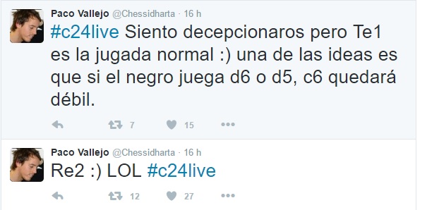 Paco Vallejo opina sobre Te2 | Twitter @Chessidharta