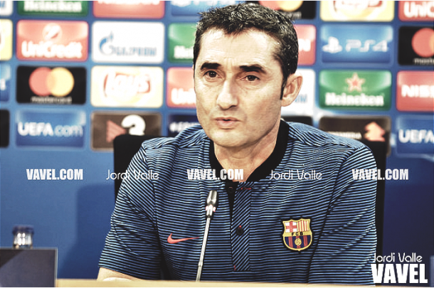 Ernesto Valverde en su presentación como entrenador del Barça. Foto: Jordi Valle VAVEL