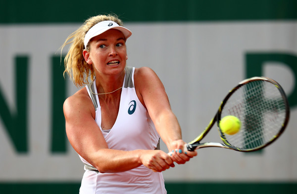 Coco Vandweghe hits a backhand last week at the French Open. Photo: Julian Finney/Getty Images