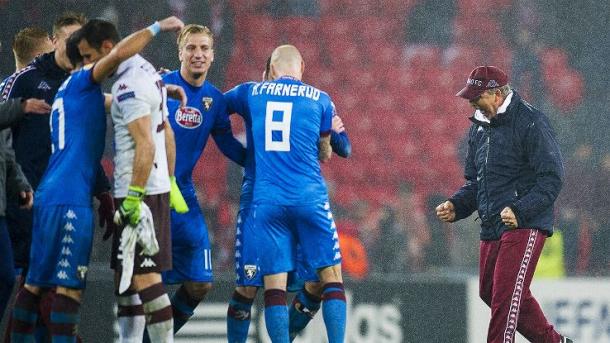 Torino and Ventura celebrate after knocking Bilbao out of the Europa League (Photo: espnfc.com)