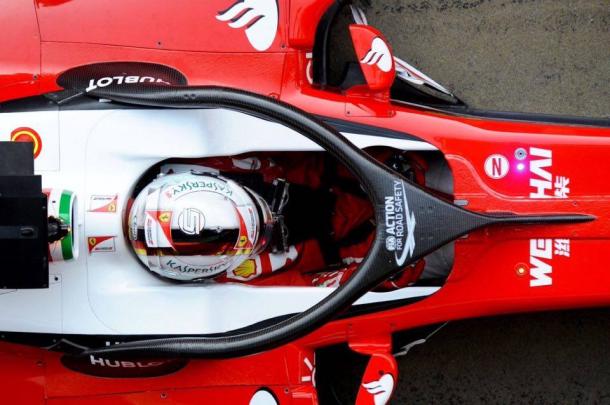 Sebastian Vettel também testou o 'Halo' (Foto: Divulgação/F1)