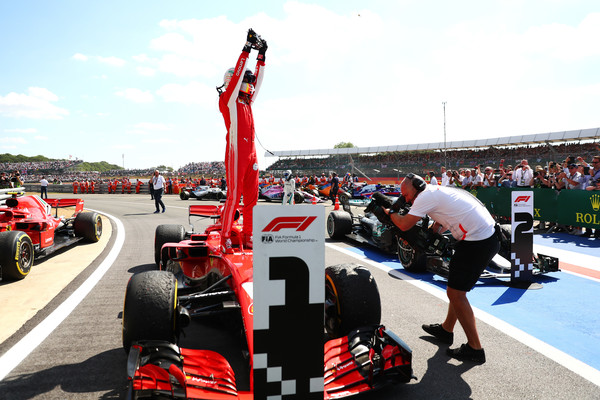 Vettel celebrando la victoria en Silverstone | Getty Images Europe.
