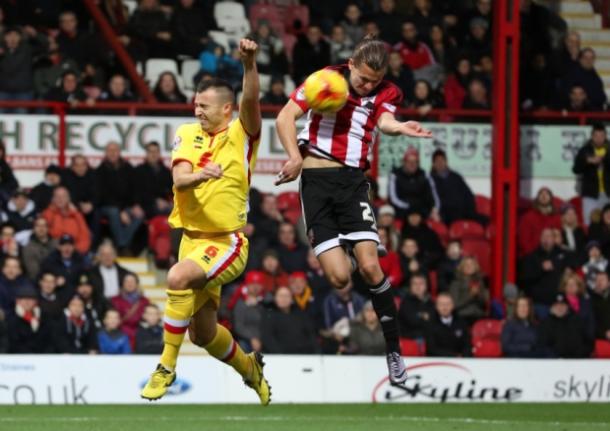 Lasse Vibes opens the scoring for Brentford against MK Dons.