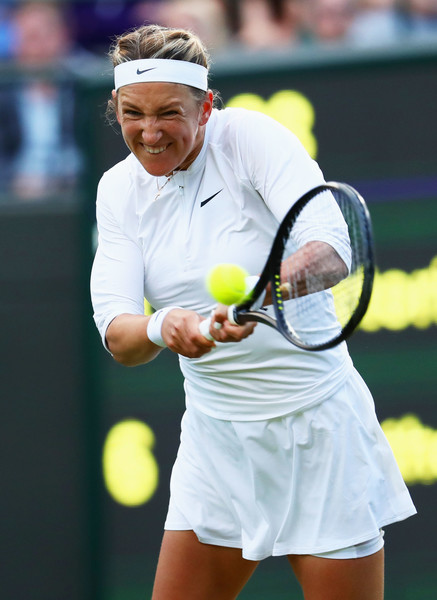 Victoria Azarenka hits a backhand | Photo: Michael Steele/Getty Images Europe